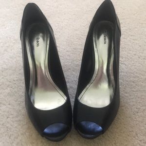Black peep toe heels